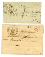 Lot De 2 Lettres Avec Càd T 11 : Càd T 11 GY Taxe Tampon 7 1840, P. P. Rouge 1839. - SUP. - 1801-1848: Vorläufer XIX