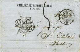 Càd PARIS (60) Taxe 25 DT Annulée Par La Grille Et Remplacée Par La Taxe Tampon 5. 1851. - TB / SUP. - 1859-1959 Cartas & Documentos