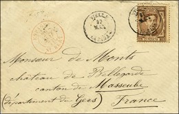 Càd VIELLA / TP Espagne 25c Sur Lettre Pour Masseube, Au Recto Càd Rouge D'entrée ESPAGNE / St BEAT (N N° 749). 1878. -  - Autres & Non Classés