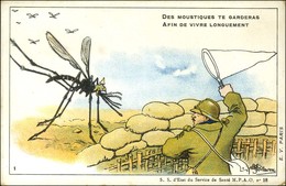 Série De 10 CP Illustrées (couleurs) Numérotées De 1 à 10 Commandements De L'Institut Pasteur Pour Le Soldat De L'Armée  - Guerre De 1914-18