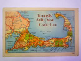 2019 - 2919  Tourists'Auto Map Of CAPE COD   1948   XXX - Cape Cod