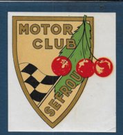 Motor Club SEFROU -Décalco 115 Mm X 105 Mm - Habillement, Souvenirs & Autres