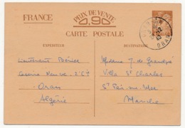 FRANCE / ALGERIE - CP Interzones Type Iris Depuis ORAN RP - 1940 - Standaardpostkaarten En TSC (Voor 1995)