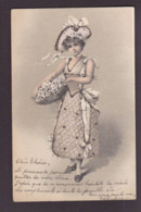 CPA Paillettes En Relief Femme Girl Women Circulé - Femmes