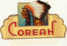 étiquette De Cigare Gaufrée Neuve Coreah Indien - Labels