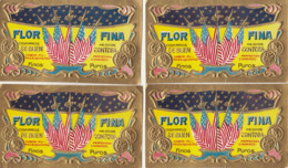 4 étiquette De Cigare Gaufrée Neuve Florfina - Etichette