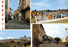 VERFEIL - La Rue De La Résistance, La Piscine, La Vue Générale, La Place - Verfeil