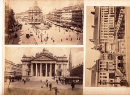 Photo Albuminée Bruxelles Format 27/21 Contre Collé Sur Carton 5 Photos Recto Verso - Alte (vor 1900)