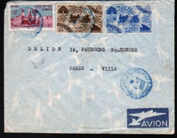 Cote Des Somalis, Enveloppe Affranchie Avec Y&T N°242, 243 Et 279, Pour Paris, 4/2/1950 - Briefe U. Dokumente