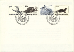 Denmark FDC Complete Set Rare Danish Animals 23-10-1975 With WWF PANDA In The Postmark - FDC