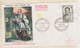 9/553 Premier Jour FDC 1958 Croix Rouge SAINT VINCENT DE PAUL - 1950-1959