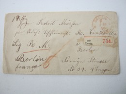 1871 , DANZIG "F" , Seltener Stempel Auf Paketbrief Mit Rs. Stempel DANZIG - Lettres & Documents