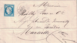 BASSES ALPES - DIGNE - CACHET SANS NUMERO DE DEPARTEMENT - N°60 - LE 13 AOUT 1873 - AVEC TEXTE ET SIGNATURE - 1849-1876: Classic Period