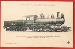 CHEMINS De FER - Machine Du DETROIT And MACKINACK Railway- MICHIGAN  U.S.A- ,Compound N°2- -Locos  Etrangères-FLEURY - Detroit