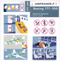 Air France/ Boeing 777 300 - 11/2016 - Consignes De Sécurité / Safety Card - Sicherheitsinfos