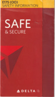 Delta Airline / E 175 (OO) - 05-2016 / Consignes De Sécurité / Safety Card (grand Format) - Consignes De Sécurité