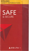 Delta Airline / E 175 (OO) - 05-2016 / Consignes De Sécurité / Safety Card (grand Format) - Safety Cards