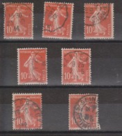 Les 7 Variétés Constantes De La Semeuse 138 IC (cases 2, 3, 4, 8, 9, 33 Et 35 Du Galvano Type) - Used Stamps