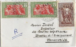 MADAGASCAR - 7 JANV. 1942 - ENV. PETIT FORMAT CARTE DE VISITE De TANANARIVE NON  TAXEE (DERNIER JOUR De Ce TARIF 4 JANV) - Brieven En Documenten