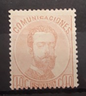 ESPAÑA.  EDIFIL 125 *.  40 CT AMADEO I.  CATÁLOGO 60 € - Unused Stamps