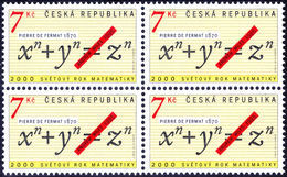 Year Of Mathematics,  WILES, A. - Czech Republic 2000 Mi. # 259 - Bloc Of 4 ** - Mathematician, Fermat's Last Theorem - Autres