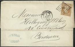 Gironde - Petits Chiffres 441 - Bordeaux - N° 13B - C à D Type 15 - Lettre Entière Sans Correspondance - 1849-1876: Période Classique