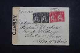 PORTUGAL - Enveloppe Pour La France En 1917 Avec Contrôle Postal - L 45664 - Covers & Documents