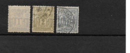 LIQ./ /LUXEMBOURG/ 1882/1891 / Lot De 3 Timbres : YT 47 (N**) N° 48 Obl. Et 52 Obl. (dents Rognées) - 1882 Allegory