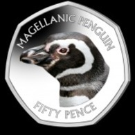 Falkland Island 50p Coin Magellanic Penguin Diamond Finish Uncirculated - Falklandeilanden