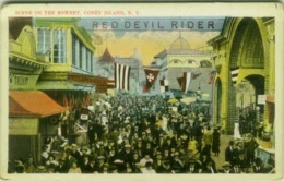 NEW YORK - SCENE OF THE BOWERY CONEY ISLAND - RED DEVIL RIDER - 1930s ( BG4601) - Parks & Gardens