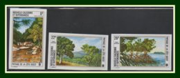 Nouvelle Calédonie Non Dentelé N° PA 147 à 149 ** Complet TB Paysage Côte Est - Imperforates, Proofs & Errors