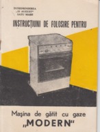 Romania - Instructions Book For The Gas Cooker - Satu Mare 21 Pages, Unused, Illustrated Edition - Práctico