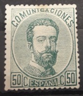 ESPAÑA.  EDIFIL 126 (*)  50 CT VERDE AMADEO I.  CATÁLOGO  90 € - Ungebraucht