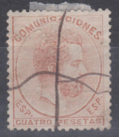 AMADEO 1872. 4 PESETAS OBLITERACIÓN MANUAL. AUTÉNTICO. 765 €. VER - Oblitérés