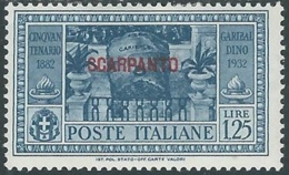 1932 EGEO SCARPANTO GARIBALDI 1,25 LIRE MH * - RB9-9 - Aegean (Scarpanto)
