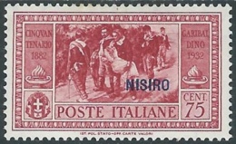 1932 EGEO NISIRO GARIBALDI 75 CENT MH * - RB9-7 - Ägäis (Nisiro)