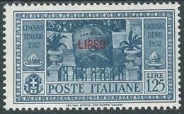 1932 EGEO LIPSO GARIBALDI 1,25 LIRE MH * - RB9-7 - Egée (Lipso)