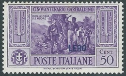 1932 EGEO LERO GARIBALDI 50 CENT MH * - RB9-6 - Aegean (Lero)