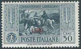 1932 EGEO LERO GARIBALDI 30 CENT MH * - RB9-6 - Egeo (Lero)