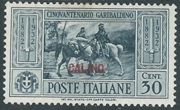 1932 EGEO CALINO GARIBALDI 30 CENT MH * - RB9-4 - Egée (Calino)