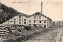 38 CHATONNAY USINE DE PRODUITS CERAMIQUES BELLE ANIMATION CLICHE UNIQUE - Châtonnay