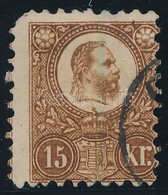 O 1871 Réznyomat 15kr, A Ritka Rézvörös Színváltozat, Látványosan Képbe Fogazott Bélyeg, Intenzív Szín, Hiányzó Bal Fels - Other & Unclassified