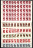 ** 1957 Vöröskereszt 100 Sor Hajtott Teljes ívekben (90.000) / Mi 1482-1487 Folded Complete Sheets Of 100 (gyártási Ránc - Sonstige & Ohne Zuordnung