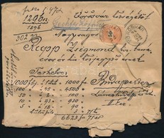 1896 Pénzeslevél 6.623 Forinttal 1,47Ft 10 Bélyeges Bérmentesítéssel Kissé Megviselt állapotban 'VÖRÖSVÁR' - Budapest - Andere & Zonder Classificatie