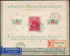 1938 ORBÉK Blokk Díjkiegészítéssel  Ajánlott Légi Levélen Hajduszoboszlóról Prágába - Autres & Non Classés