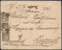 1873 Ajánlott Levél 3 Db Réznyomat 15kr Bérmentesítéssel (2db Bélyeg Hiányzik / 2 Stamps Missing) - Andere & Zonder Classificatie