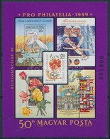 ** 1989 Pro Philatelia Blokk BÉLYEGKINCSTÁR Felirattal, Kisméretű Fekete Sorszámmal (13.000) - Otros & Sin Clasificación