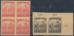 (*) 1916 Arató Próbanyomatok 10f 4-es Tömb + 40f Pár - Otros & Sin Clasificación