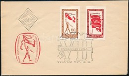 1959 MSZMP II. Kongresszusa Vágott Sor FDC-n (4.500) - Andere & Zonder Classificatie