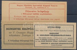 1934-1948 2 Db Belépőjegy Bélyegkiállításra + 1 Db Utalvány 'LEHE' Blokkra - Otros & Sin Clasificación